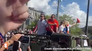 Ted Cruz Hit with Beer Can During Astros Victory Parade