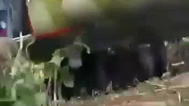 Epic footage of the crash of a Ugandan Air Force Mi-17 helicopter on takeoff.