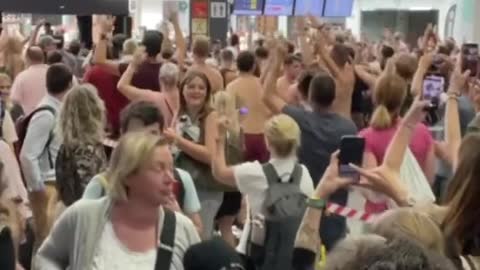 pov: you're trying to catch your flight but there's a rave in the way