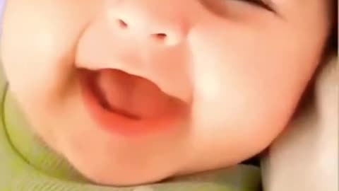 Cute baby's happy moment