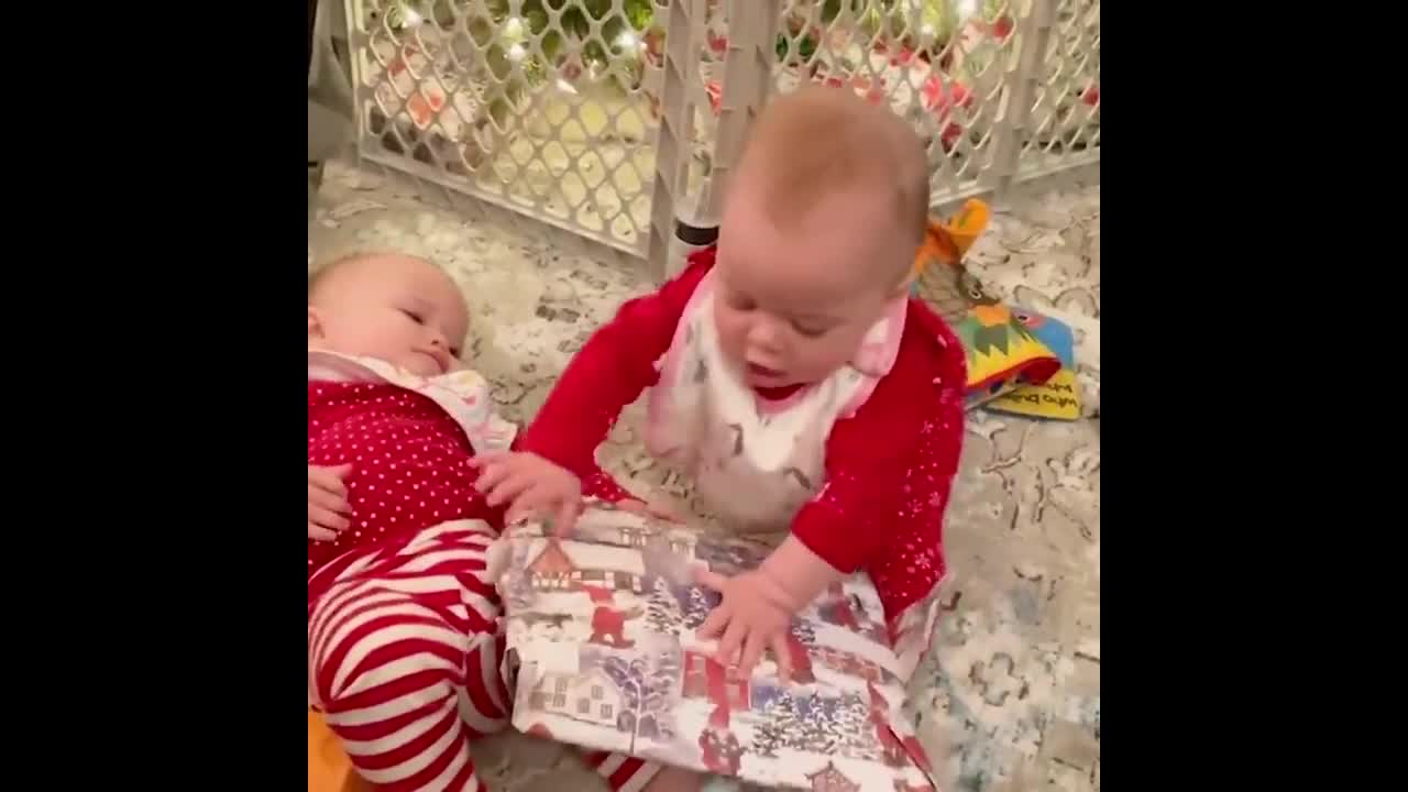 The twins play together