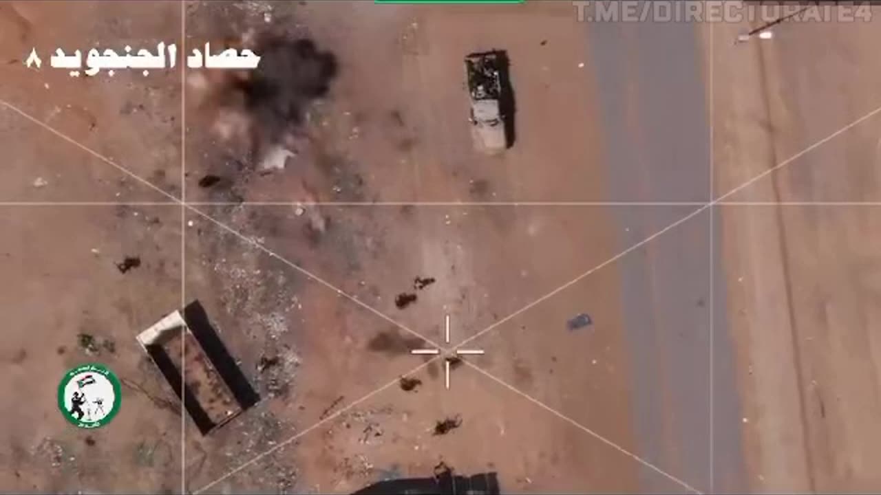 Footage From Quadcopter Hits , Sudanese Civil War, (loud noise)