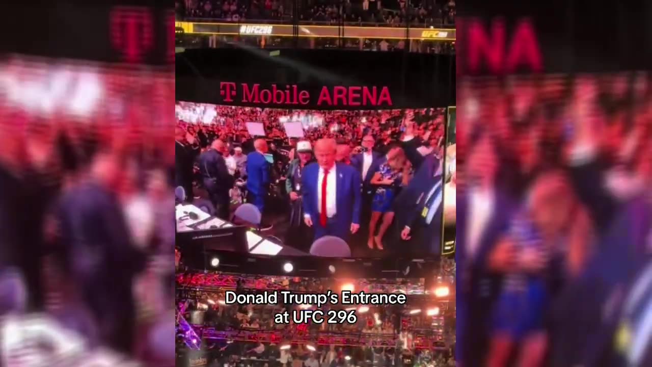 President Trump Enters Arena Alongside Kid Rock And Dana White For UFC 296 Covington Vs Edwards