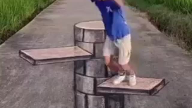 Street illusion drawing