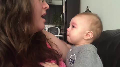 Baby Gets Emotional When Mom Sings Opera!