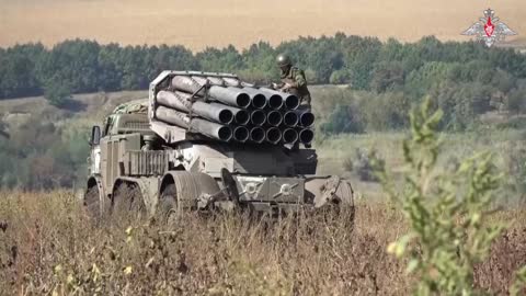 Uragan multiple rocket launchers from the CMD continue the deNAZIfication