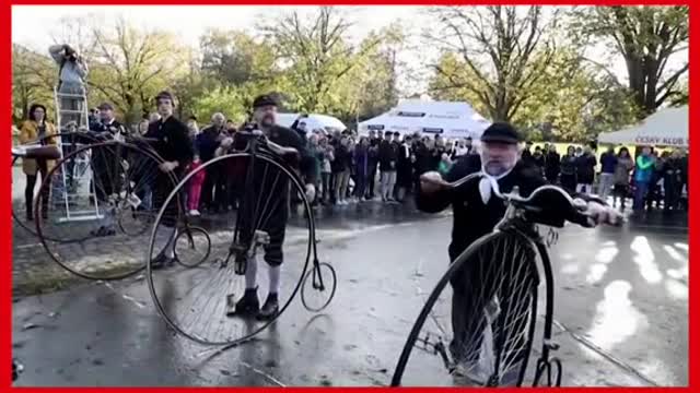 Kaya mo bang padyakinang "Penny-farthing" bike?