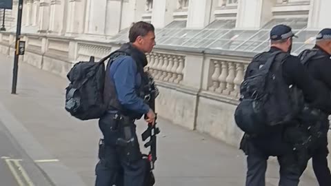 BCA ARMED POLICE AT THE GATES OF DOWNING POPULATION STREET