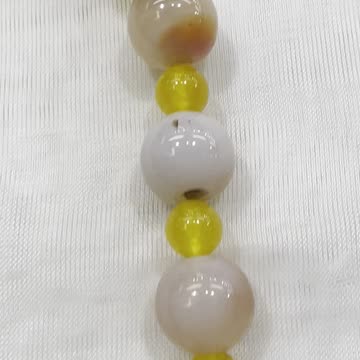 Handmade + Knotting Unique 18” Statement Necklace with 925 Silver, Agate