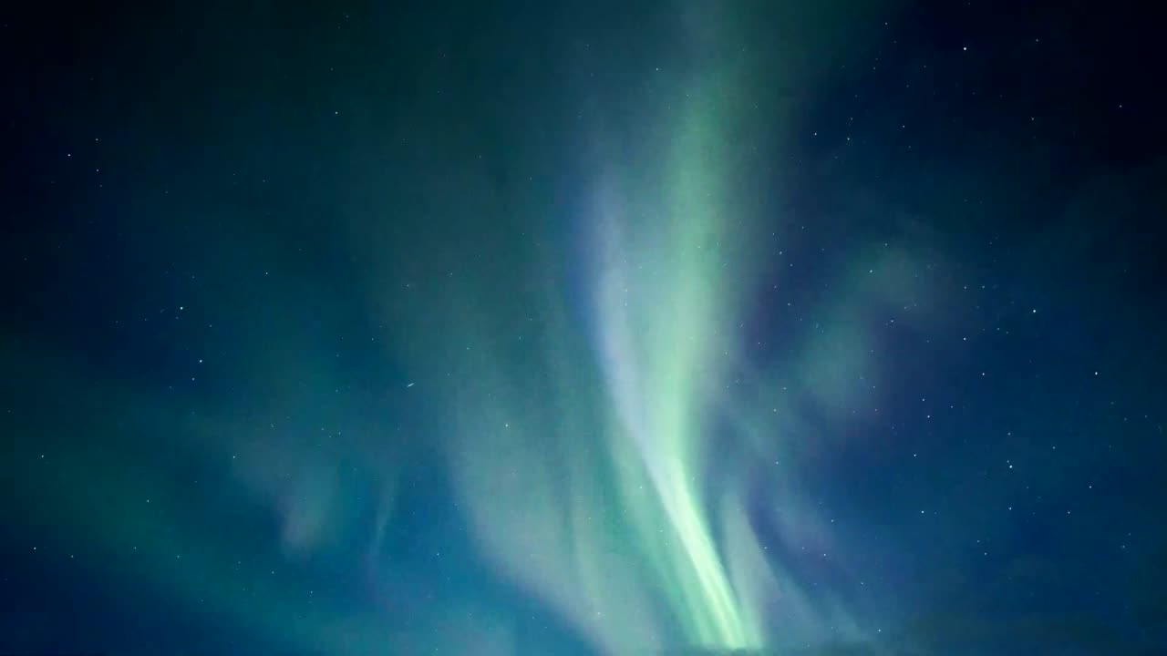 Northern Lights of blue and green colors in the night sky(1)