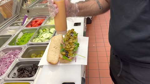 grilled veggie patty sub.@subway