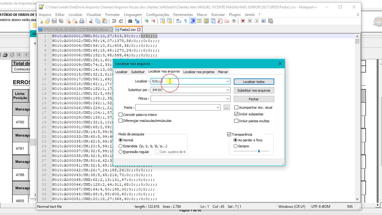 Altera valor do inventario SPED.txt