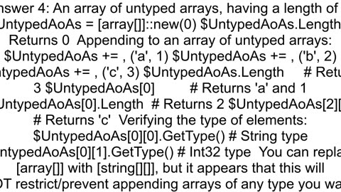 How do I create an empty array of arrays in Powershell