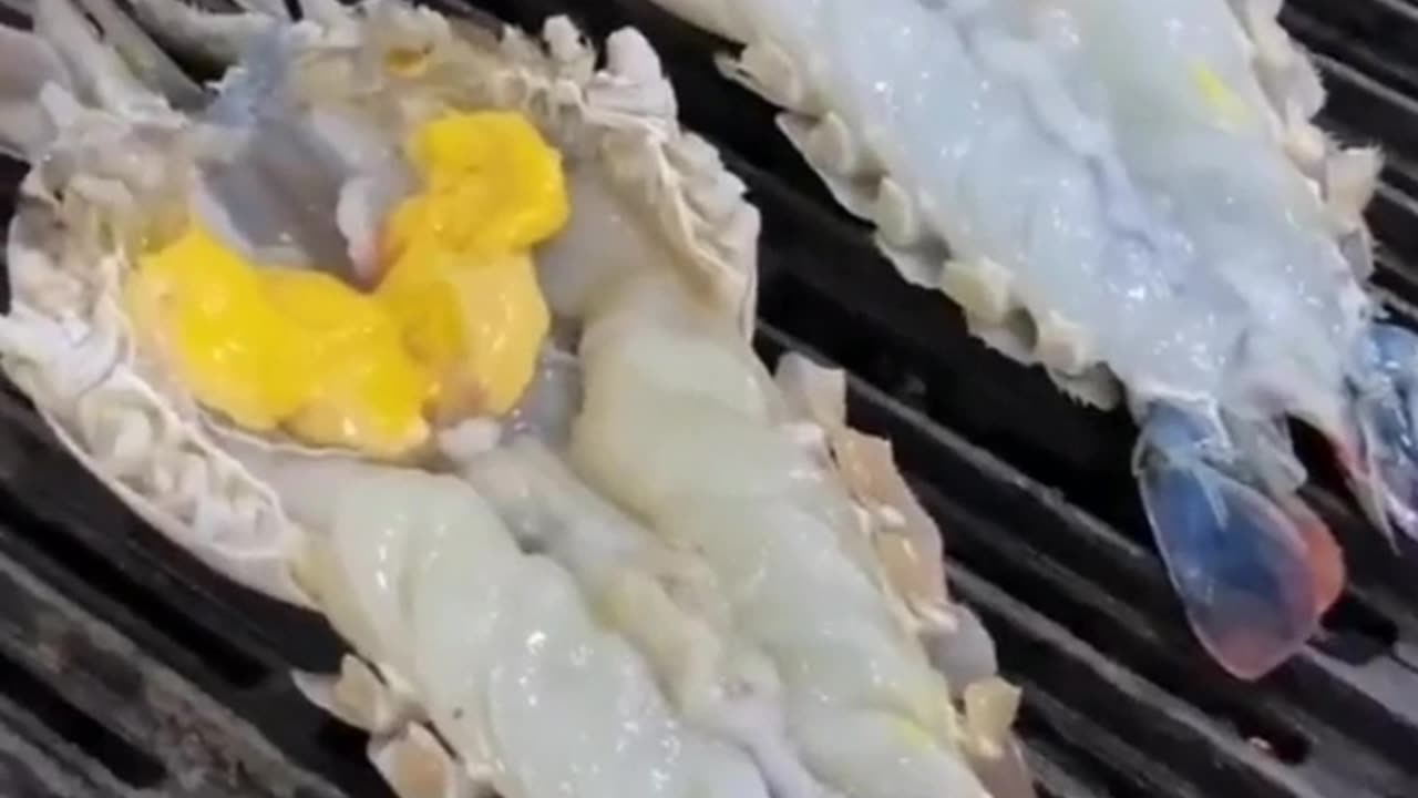 Grilled river shrimp