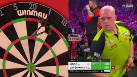 THE GREATEST LEG OF ALL TIME 🤯 MICHAEL SMITH HITS A NINE-DARTER IN A WORLD CHAMPIONSHIP FINAL