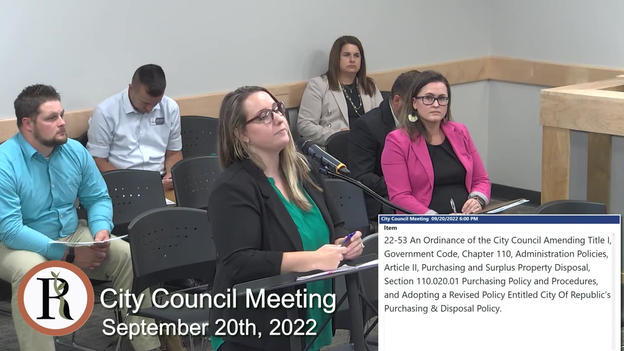 September 20, 2022 - City of Republic, MO - City Council Meeting