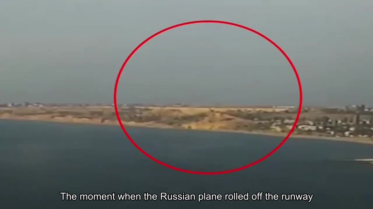 The moment when the Russian plane rolled off the runway