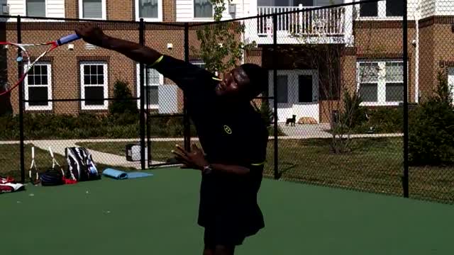 Fast tennis serve practice. 145mph