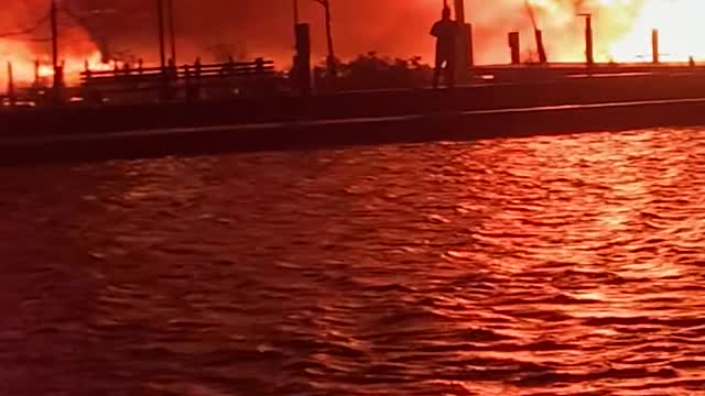 Fire Engulfs Seaport Marine in Connecticut