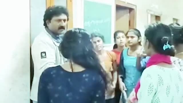 Government school teacher beaten by girl students for misbehaviour in India