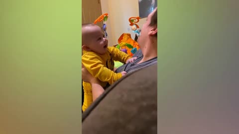 Funny Baby Moment : Happy Baby and Daddy Will Make You Laugh Hard-19