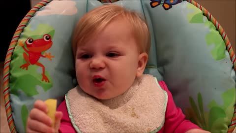 Funny Emotion When Babies First Eat Lemon - Fun and Fails