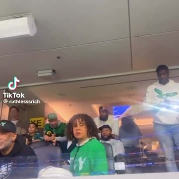 "We know you was at them Diddy parties!" Fan yells at Lebron at Rams/Eagles game