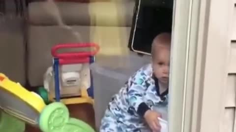 poor baby, he thought the water really hit him