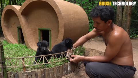 Build fish pond around Dog house - Dog Rescue - Building Dog House