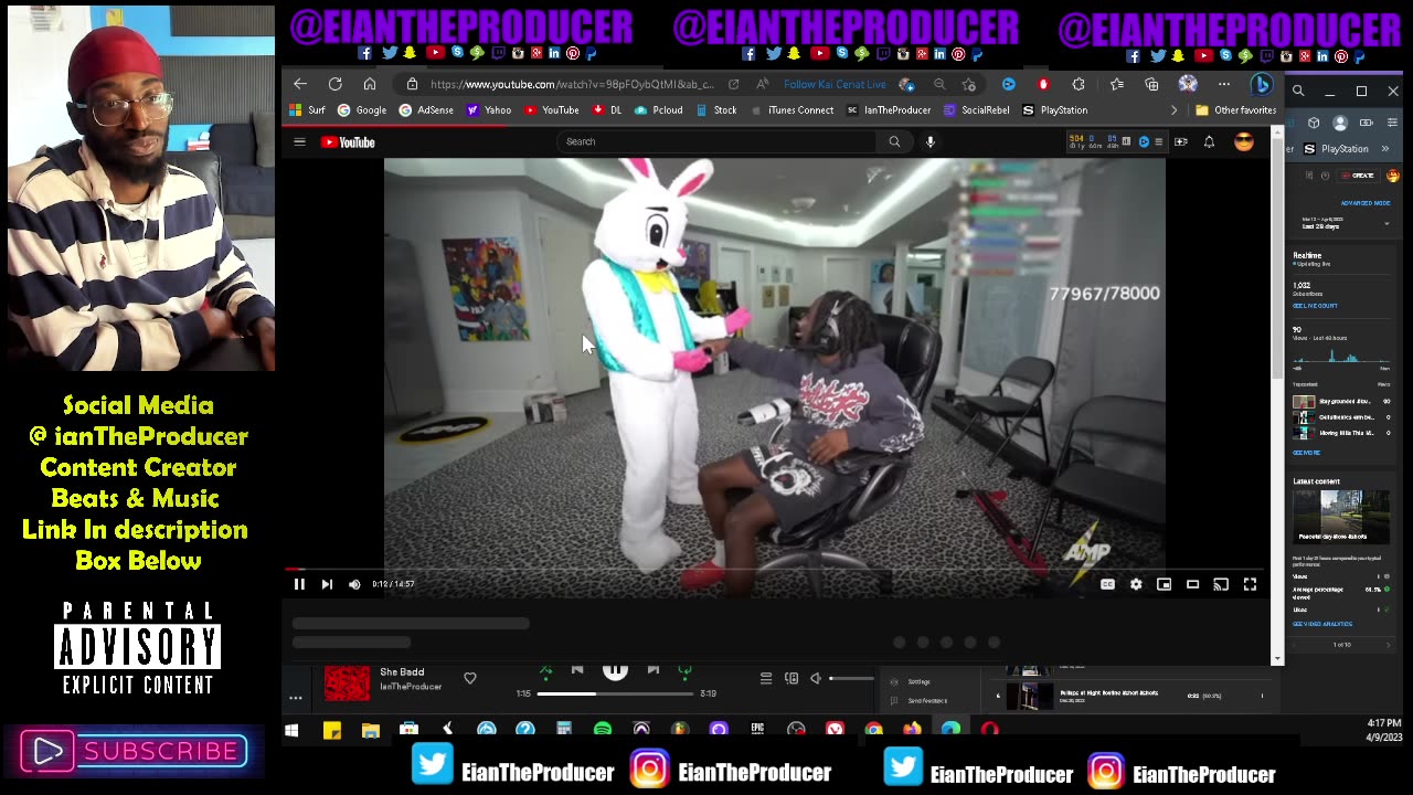 reacting to Kai Cenat Live Kai Cenat Brings The EASTER BUNNIES On Stream iantheproducer