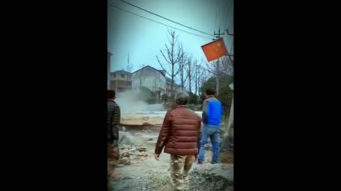 Close Call At Work In China