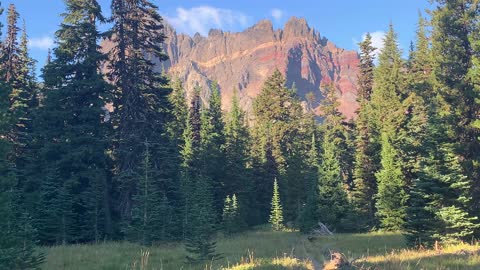 Central Oregon - Mount Jefferson Wilderness - Colorful Horizontal Stripes on Three Fingered Jack Mt.