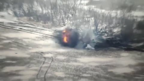 Russian Tanks Run Into Each Other Followed by a Mine