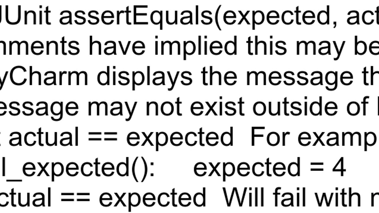 What is the correct order for actual and expected in pytest