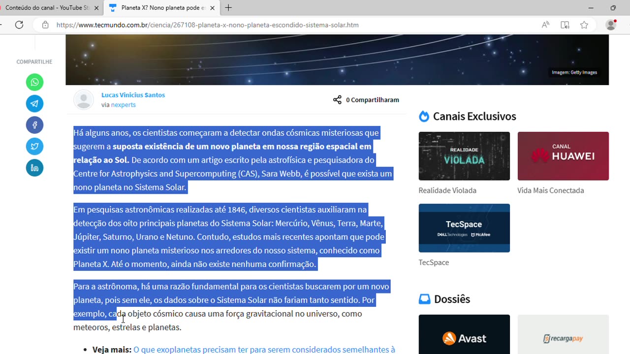 Nono planeta pode estar escondido no Sistema Solar