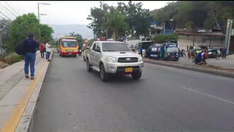 Accidente de tránisto en la vía entre Girón a Bucaramanga