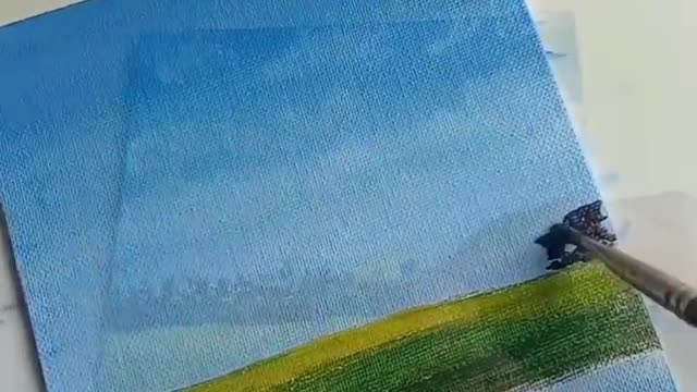 easy landscape painting using acrylic colour __ #shorts