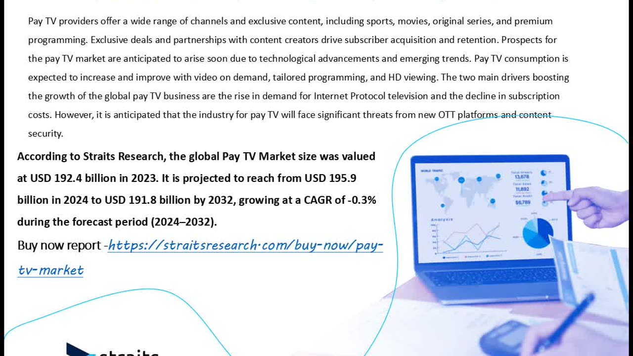 Pay TV Market Size to Reach USD 191.8 Billion by 2032 | Straits Research