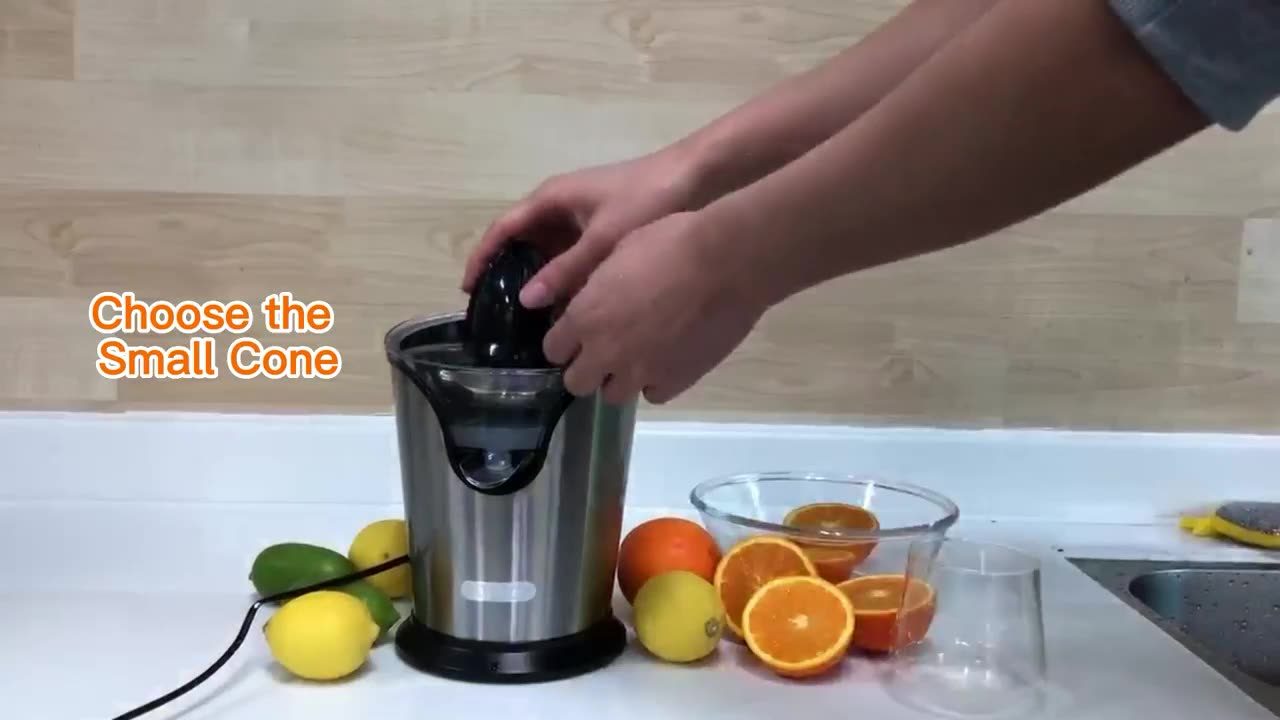 Eurolux Electric Citrus Juicer Squeezer, for Orange, Lemon, Grapefruit, Stainless Steel 160 Watts