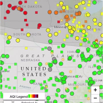 Update we have red in Minnesota regarding air quality