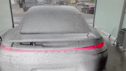 Washing the car