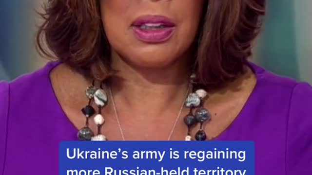 Ukraine's army is regaining more Russian-held territory and the country's president is celebrating