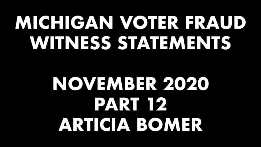 Articia Bomer witnessed ballot fraud in Detroit