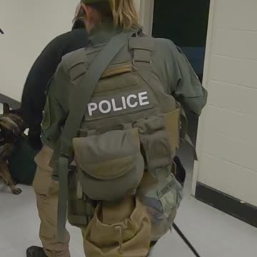 Police K9 Training running multiple scenarios searching for armed robbery suspect