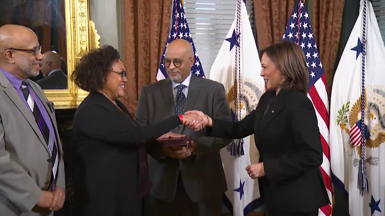 Vice President Harris Ceremonially Swears In Chair Maria Rosario Jackson