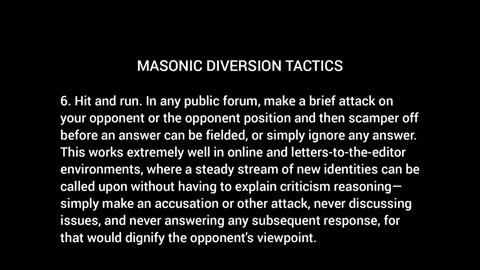 MASONIC DIVERSION TACTICS
