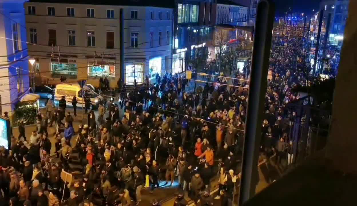 Germany, Rostock - Thousands march for medical freedom
