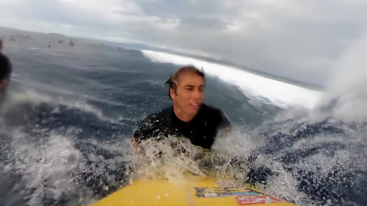 Monster Cloudbreak Swell from the Paddle Perspective