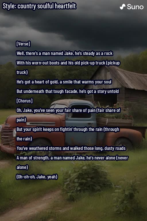 A Man Named Jake AI SONG