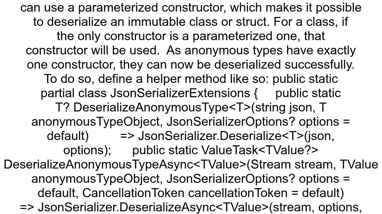 Deserialize anonymous type with SystemTextJson